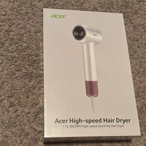 Acer Hair Dryer in White and Pink